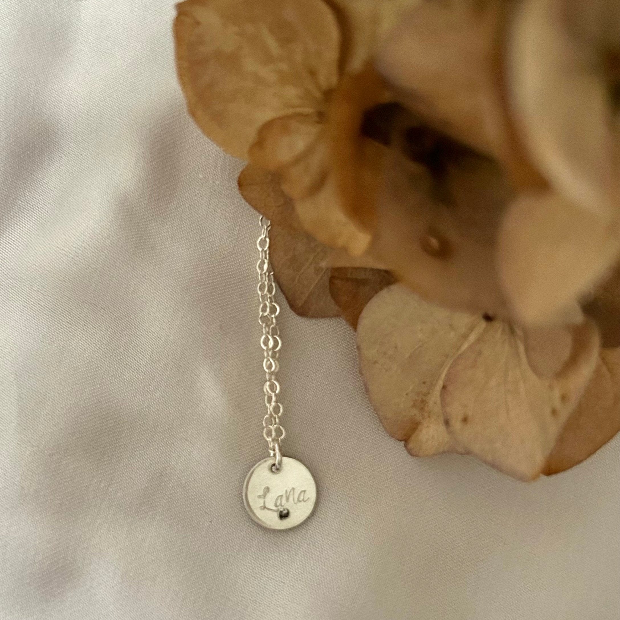 MINI nyaklánc kicsi szívvel, Swarovski kővel és Lana felirattal